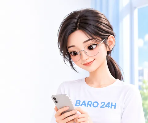 편안한 표정으로 설명하는 여성 3D 인물